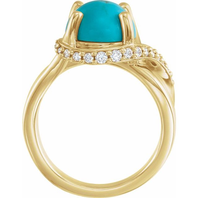 Gold Turquoise and Diamond Ring, SOLD