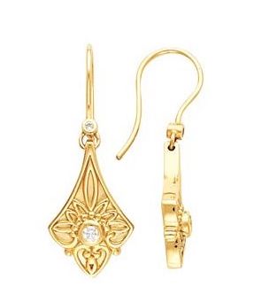 Filigree Style Diamond Earrings, SOLD