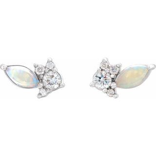 Platinum Opal and Diamond Earrings, SOLD