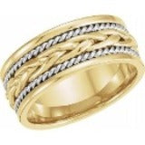 White and Yellow Gold Woven Wedding Band, SOLD
