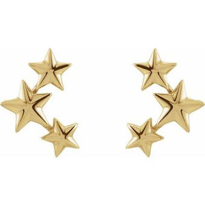 Gold Star Earrings, SOLD