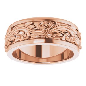 Rose Gold Scroll Pattern Band, SOLD