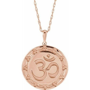 Rose Gold Ohm Pendant Necklace, SOLD
