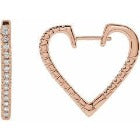 Heart Shaped Diamond Hoop Earrings, SOLD