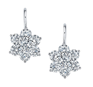 Diamond Flower Earrings, SOLD