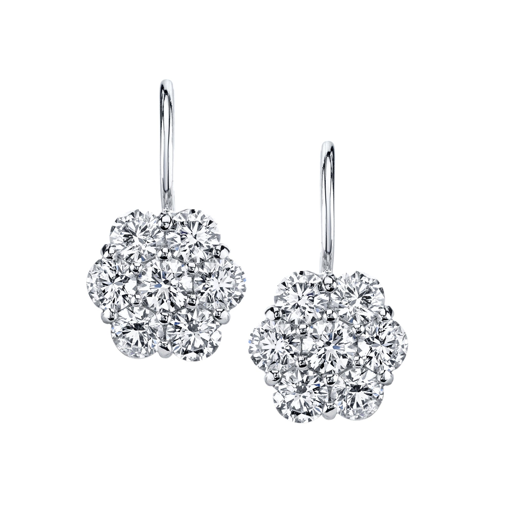 Platinum Diamond Drop Earrings, SOLD