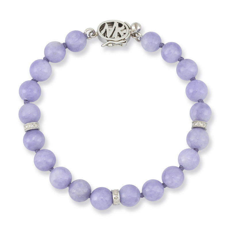Natural Lavender Jade and Diamond Bracelet, SOLD