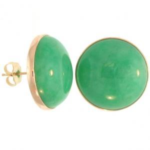 Vintage Natural Green Jade Earrings, SOLD
