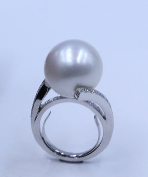 Pre-owned Janet Deleuse South Sea Pearl and Diamond Ring, SALE, SOLD