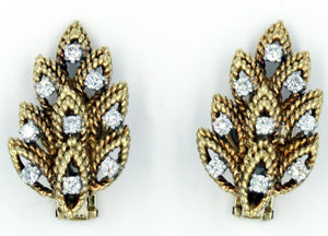 Vintage 18K Gold Diamond Clip Earrings, SOLD