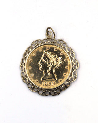 Vintage Gold Coin Pendant, SOLD