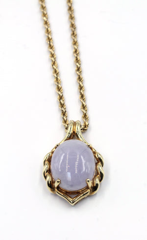 Vintage Lavender Jade Pendant Necklace,  SALE, SOLD