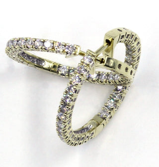 Vintage Diamond Hoop Earrings, SOLD