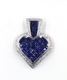 Vintage Sapphire and Diamond Heart Pendant, SOLD