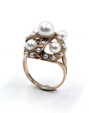 Vintage Cultured Akoya Pearl Ring, SOLD