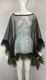 Janet Deleuse Designer Lace and Feather Poncho, SALE, SOLD