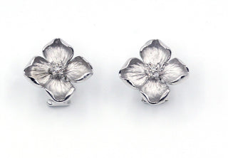Vintage Flower Diamond Earrings, SOLD