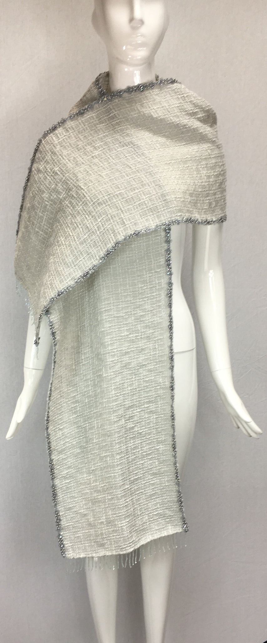 Janet Deleuse Couture Beaded Silk and Linen Wrap, SALE, SOLD