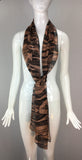 Deleuse Brown and Black Silk Chiffon Scarf, SOLD OUT