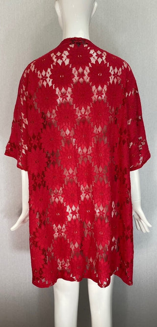 Janet Deleuse Red Lace Topper, SOLD