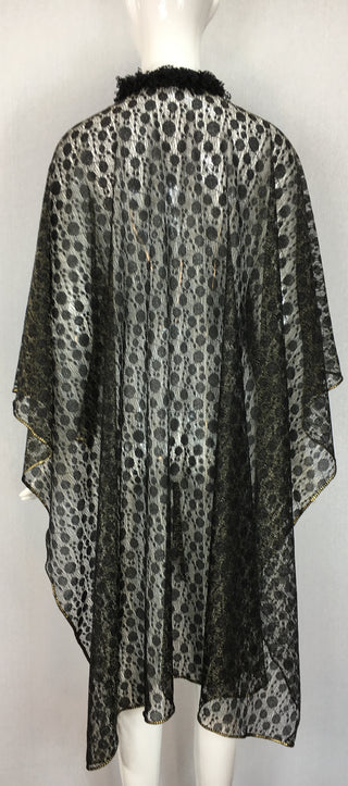 Janet Deleuse Gold and Black Lace Wrap, SALE, SOLD