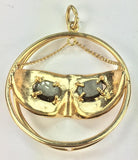 Vintage 14K Gold Tiger Eye Mask Charm, SALE, SOLD