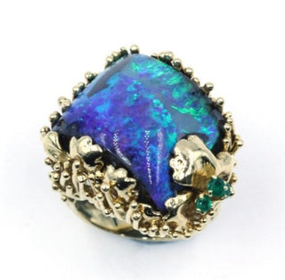 Vintage Opal and Emerald Ring, SOLD