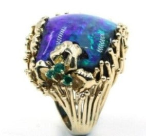 Vintage Opal and Emerald Ring, SOLD