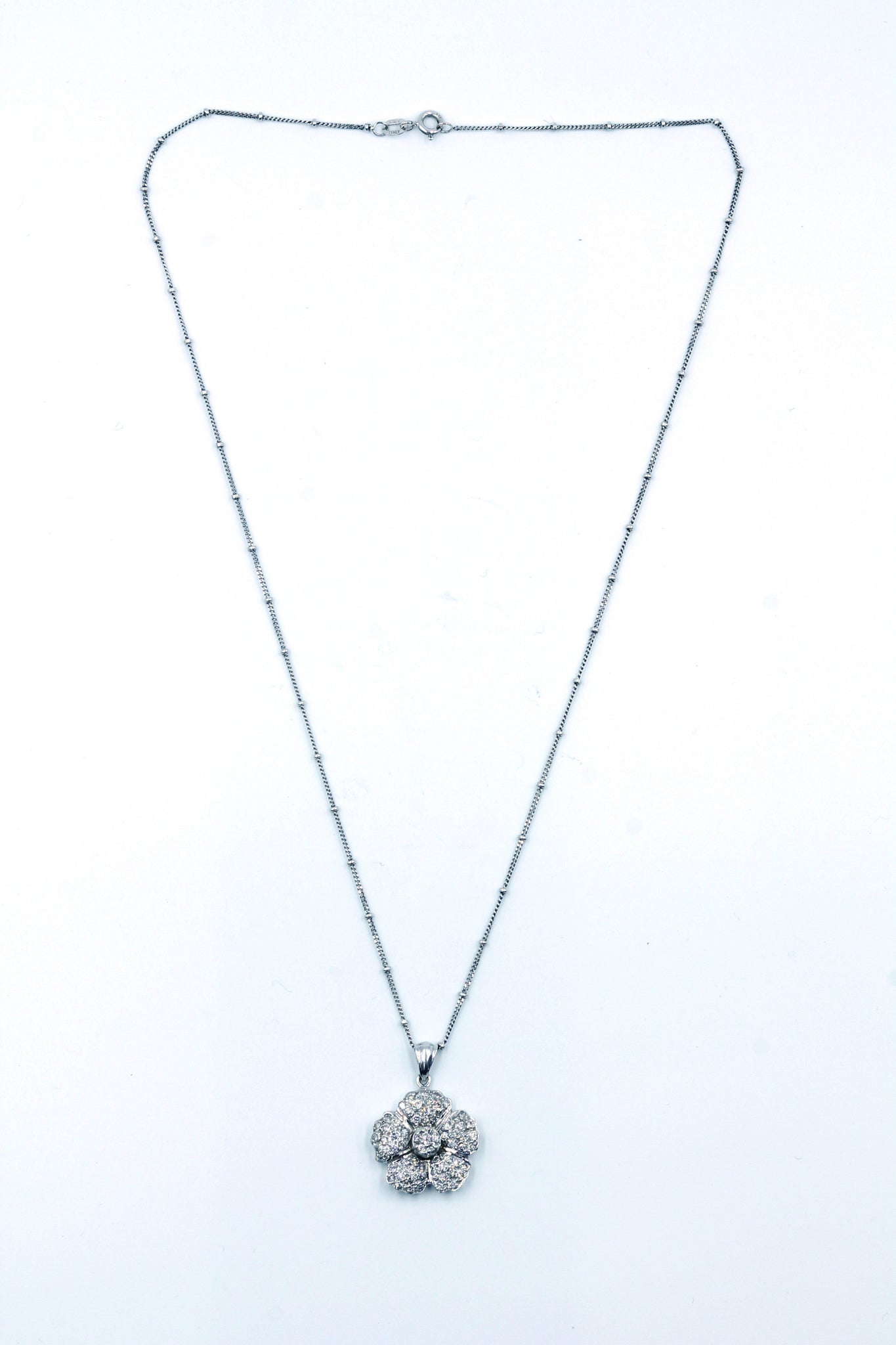 Vintage Diamond Flower Pendant Necklace, SALE, SOLD