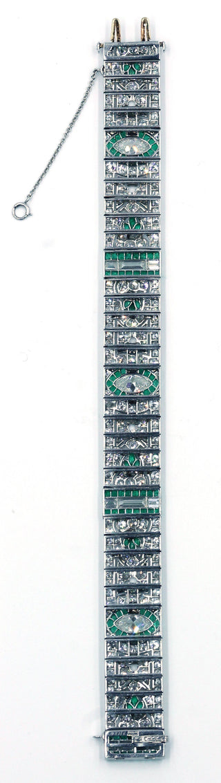 Vintage Deco Diamond and Emerald Bracelet, SOLD