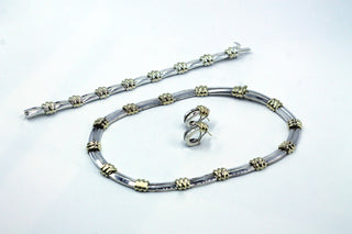 Vintage Tiffany Paloma Picasso Sterling and Gold Necklace, Bracelet and Earrings, SOLD