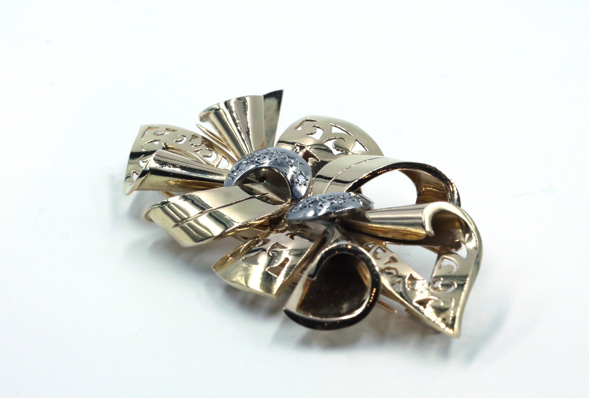 Vintage 1940's Gold and Diamond Brooch, SOLD
