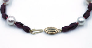 Garnet and Cultured Pearl Bracelet, SOLD