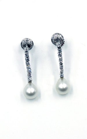 Vintage Pearl and Diamond Earrings, SOLD