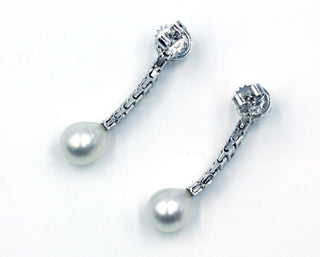 Vintage Pearl and Diamond Earrings, SOLD