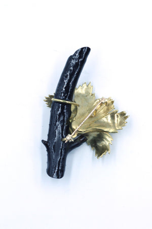 Vintage Black Coral and Pearl Pendant/Brooch,  SOLD