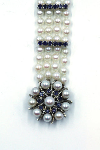 Vintage Pearl and Sapphire Bracelet, SOLD