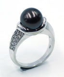 Vintage Tahitian Pearl and Diamond Ring, SOLD