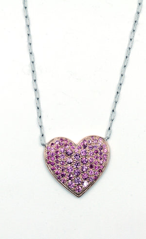 Janet Deleuse Pink Sapphire Heart Necklace, SOLD