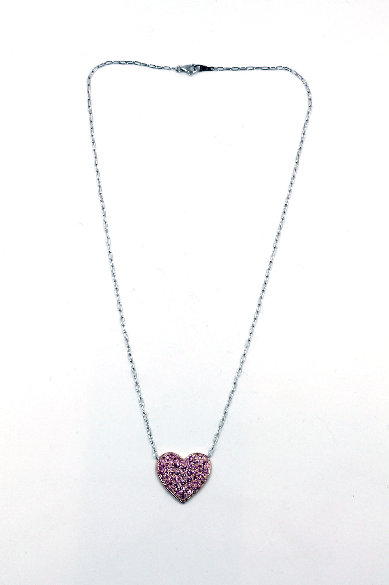 Janet Deleuse Pink Sapphire Heart Necklace, SOLD