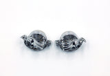 Vintage Platinum Mabe Pearl and Diamond Earrings, SOLD