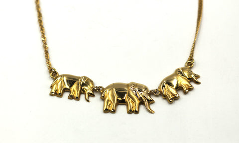 Vintage 18k Elephant Necklace, SOLD – Deleuse Fine Jewelry