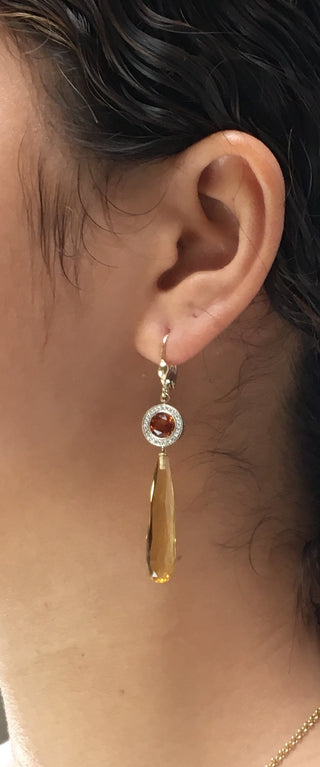 Janet Deleuse Designer Citrine & Diamond Earrings, SALE, SOLD