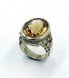 Vintage Citrine and Diamond Ring, SOLD