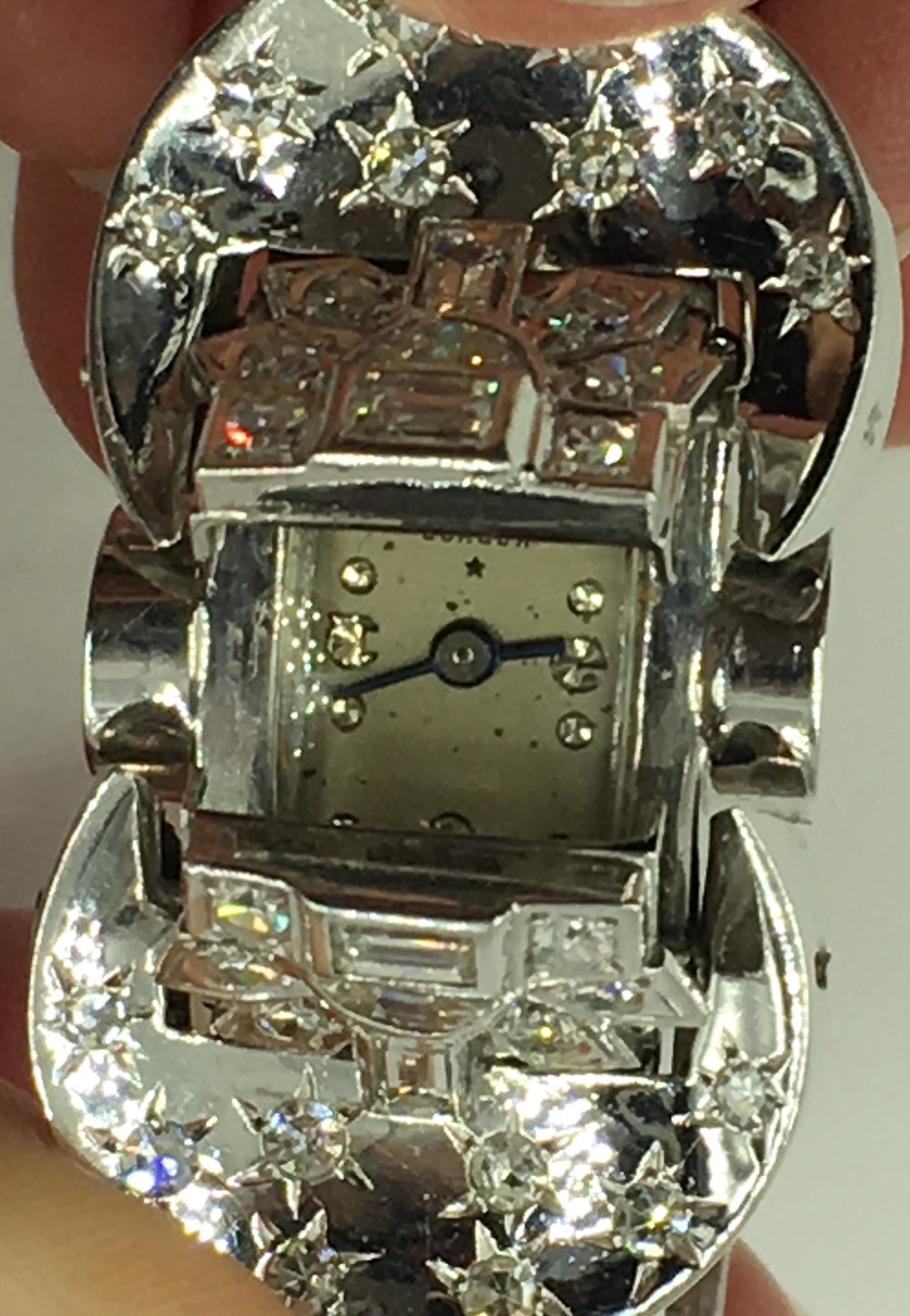 Vintage Rubros Diamond Deco Style Swiss Watch, SOLD