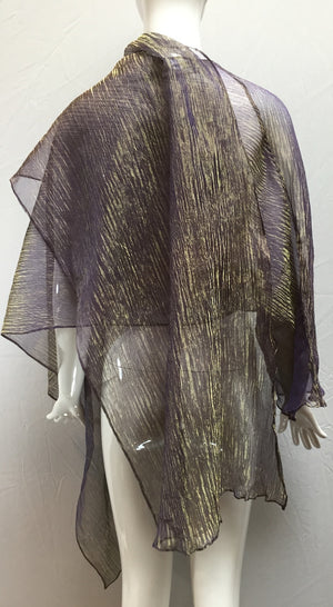 Janet Deleuse Designer Metallic Organza Silk Wrap, SALE, SOLD
