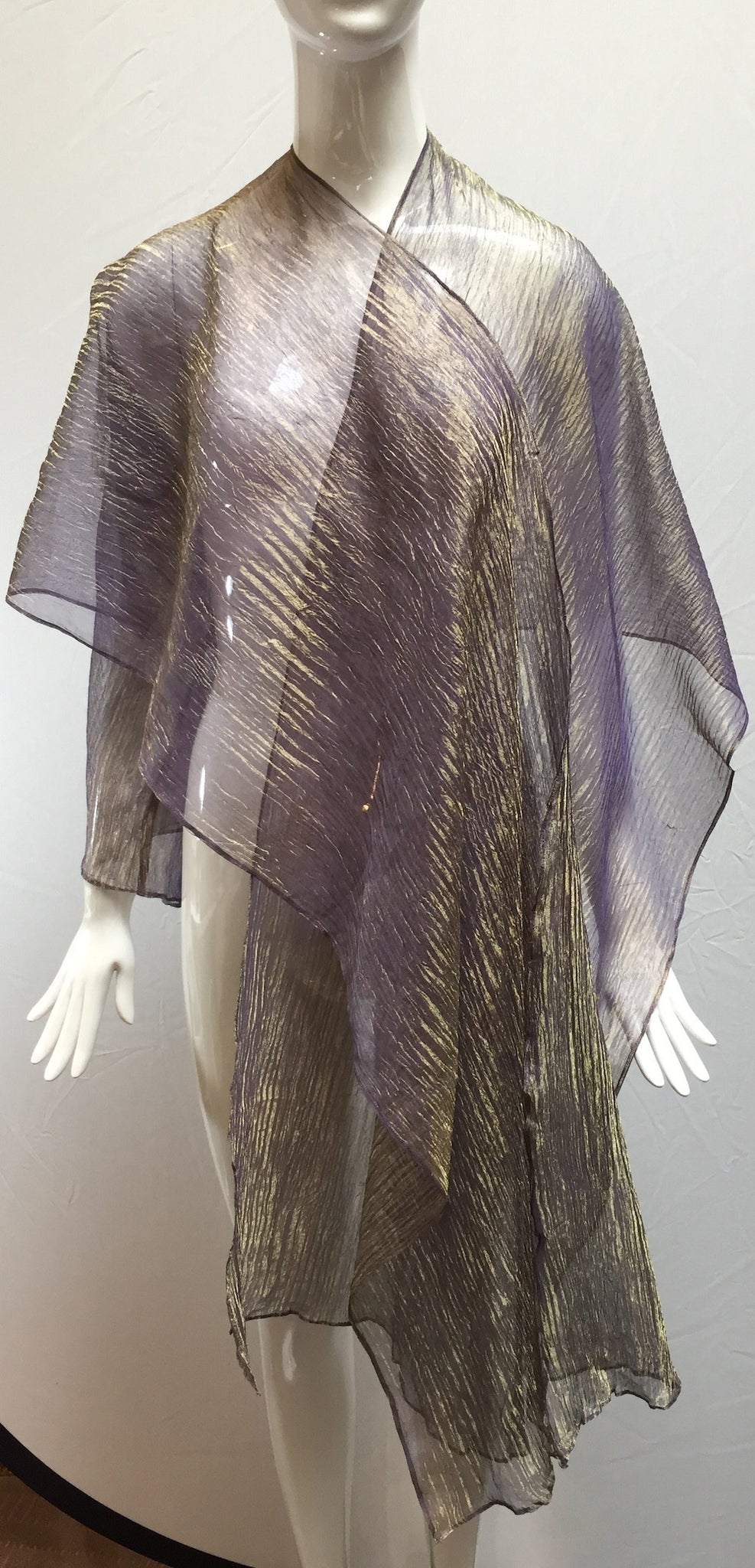 Janet Deleuse Designer Metallic Organza Silk Wrap, SALE, SOLD