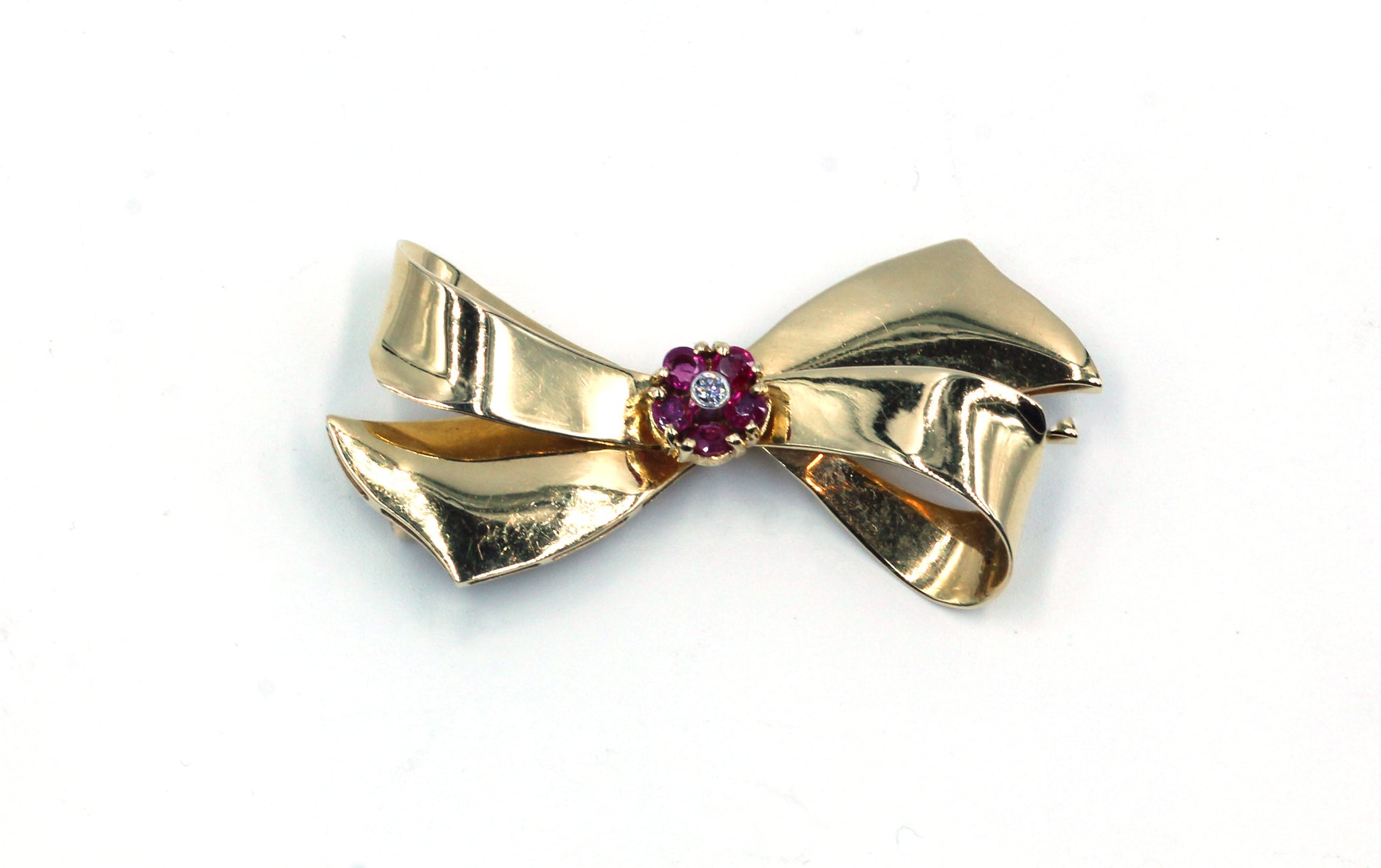 Vintage Ruby and Diamond Brooch,SOLD