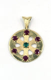 Vintage 22K Ruby and Emerald Pendant, SOLD