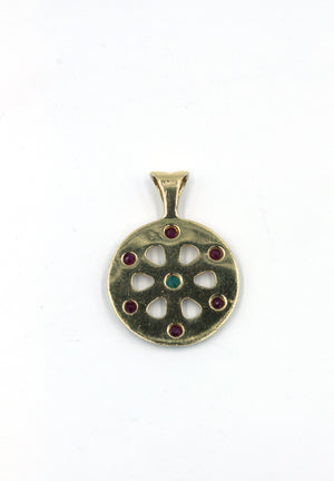 Vintage 22K Ruby and Emerald Pendant, SOLD